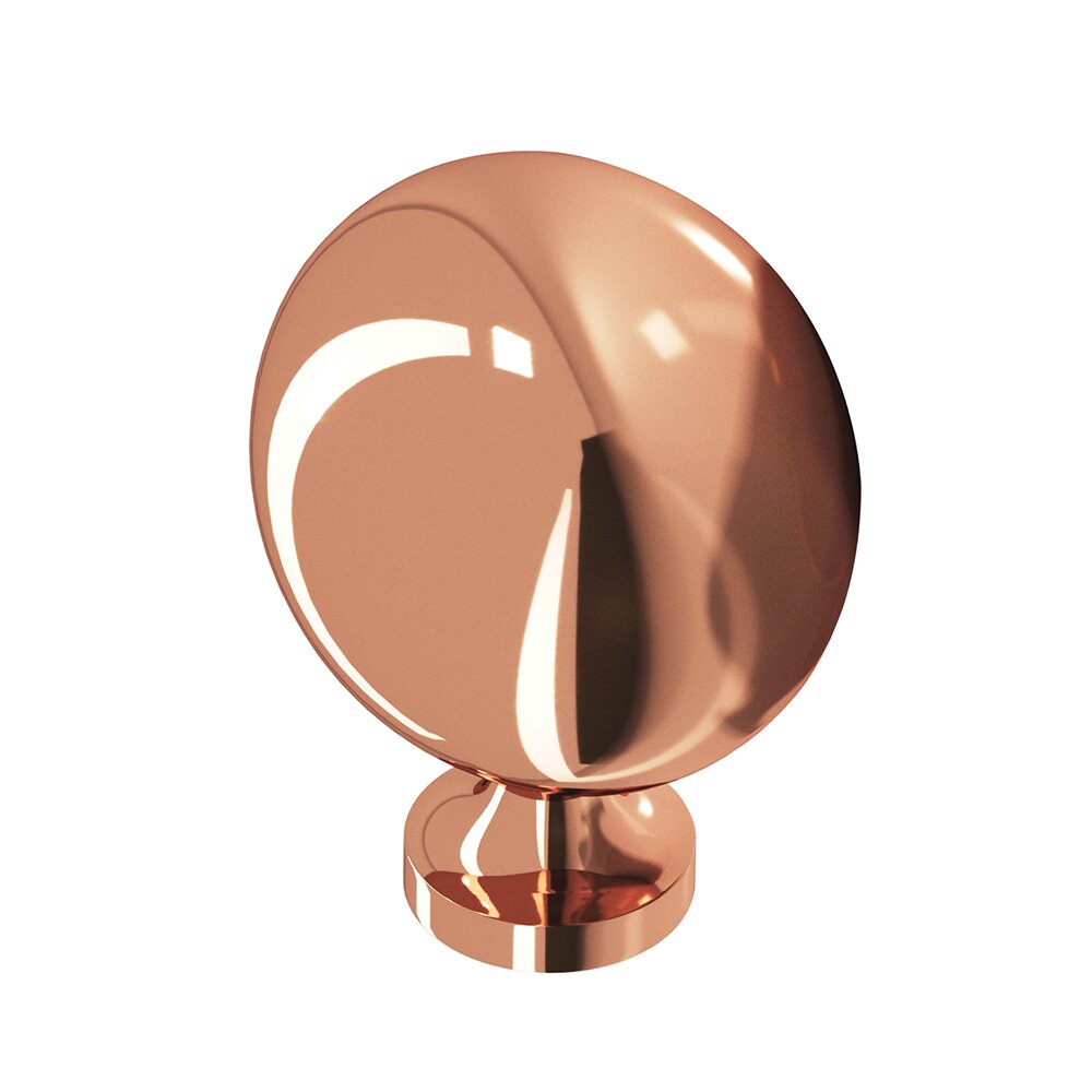 Oval 1 X 1 1/4" Knob In Polished Copper