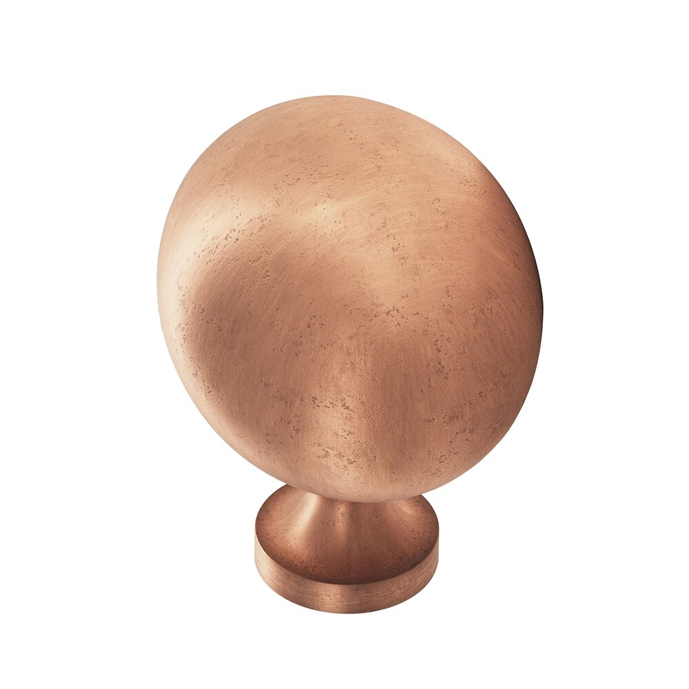 Oval 1 X 1 1/4" Knob In Distressed Antique Copper