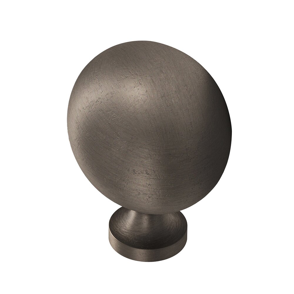 Oval 1 X 1 1/4" Knob In Distressed Pewter