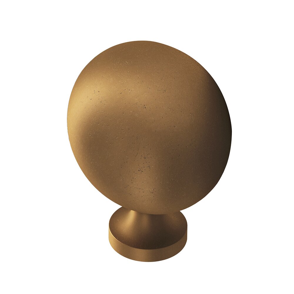 1 1/4" Oval Knob in Distressed Statuary Bronze