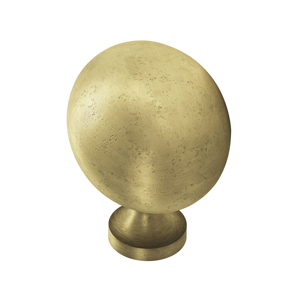 Oval 1 X 1 1/4" Knob In Distressed Antique Brass