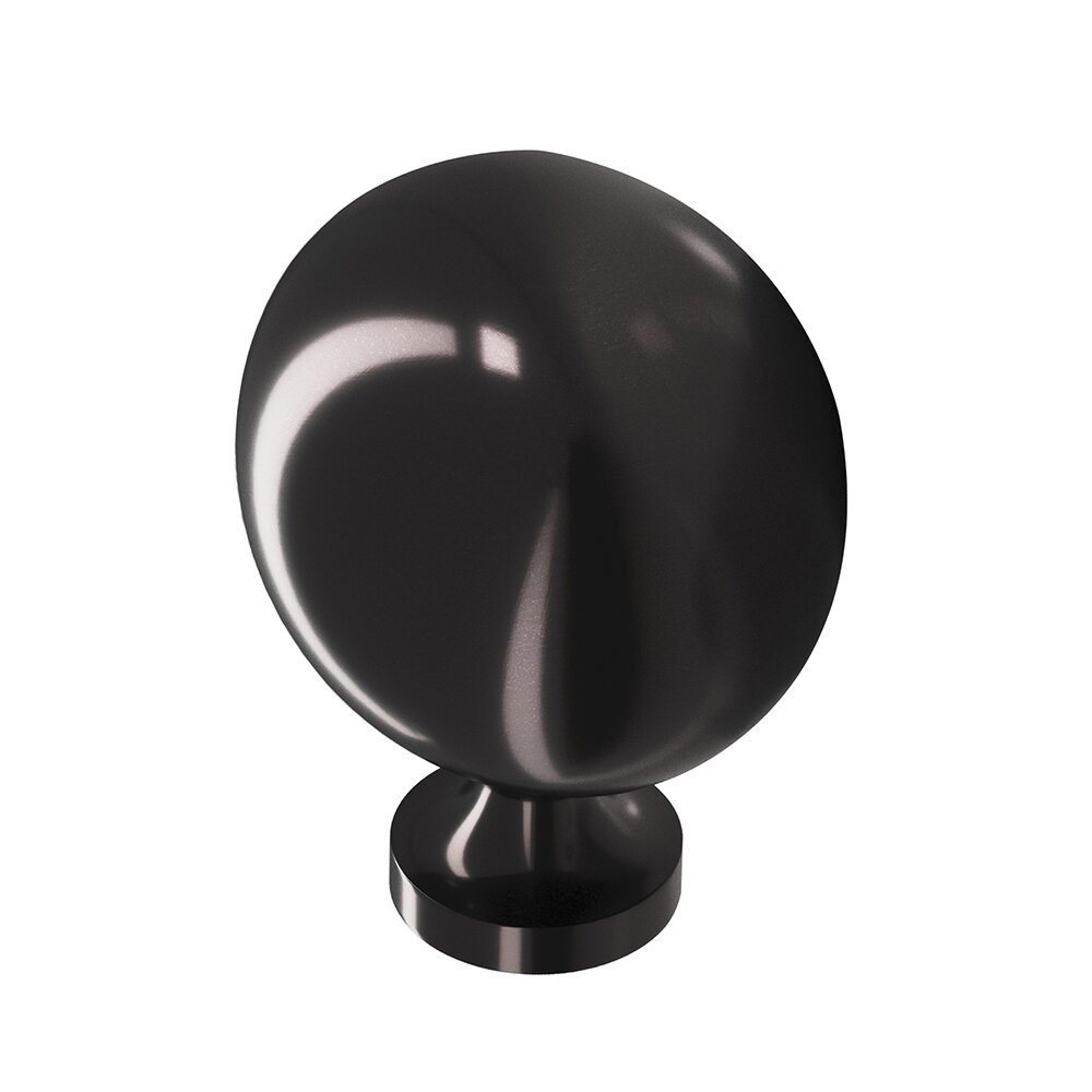 1 1/2" Long Oval Knob in Satin Black