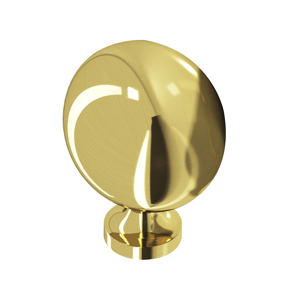 1 1/2" Long Oval Knob In Polished Brass Unlacquered