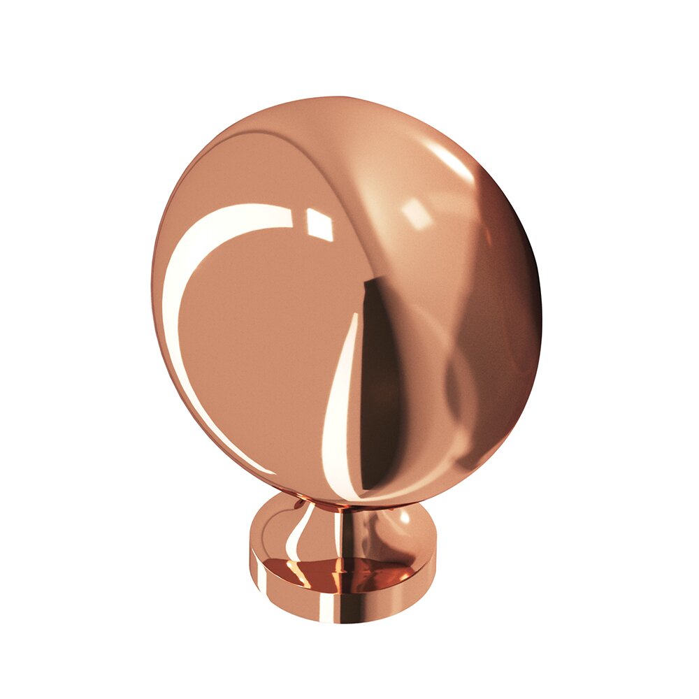 1 1/2" Long Oval Knob In Polished Copper