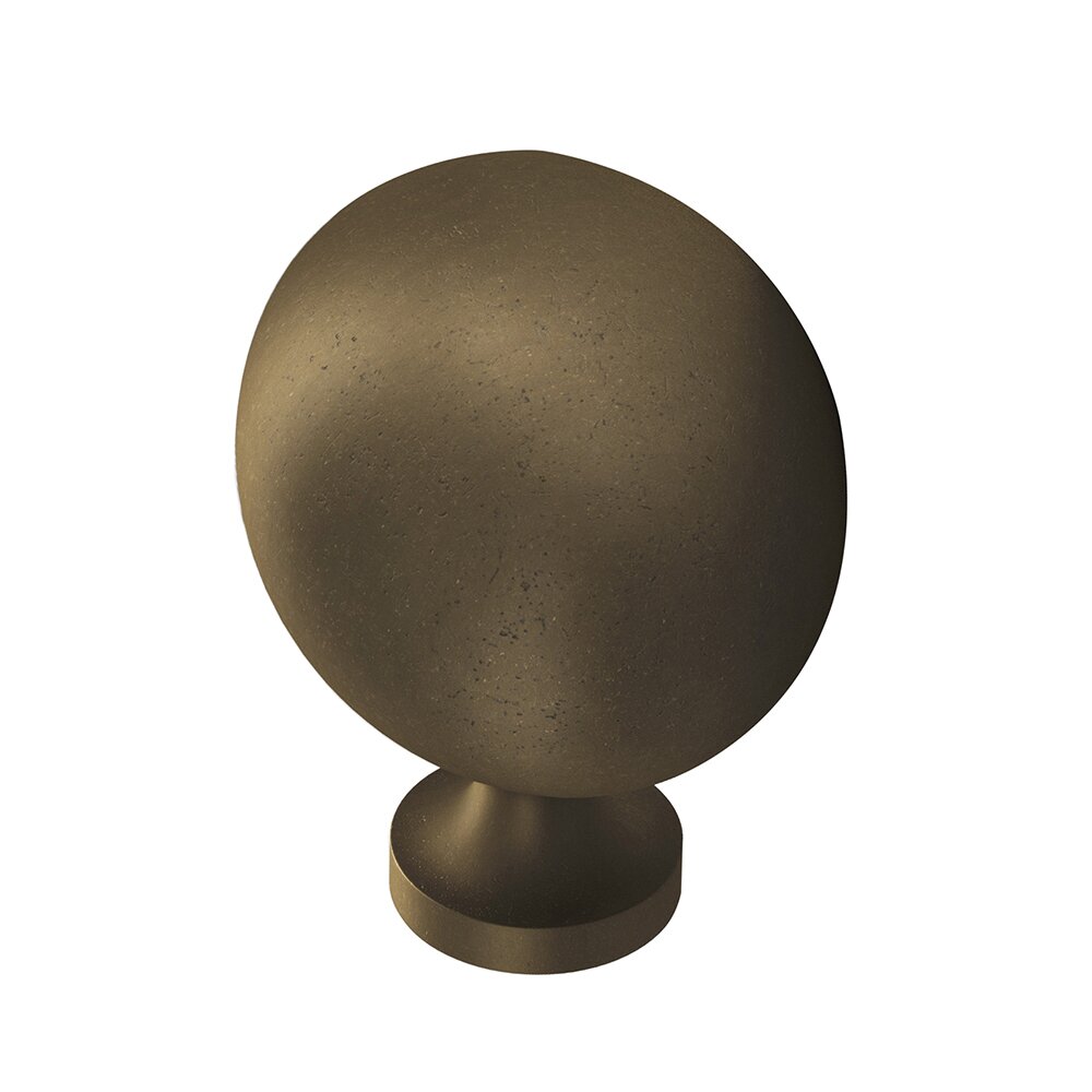 1 1/2" Long Oval Knob in Distressed Oil Rubbed Bronze