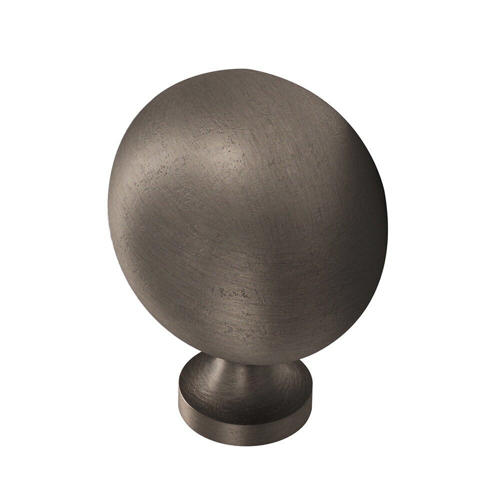 1 1/2" Long Oval Knob in Distressed Pewter