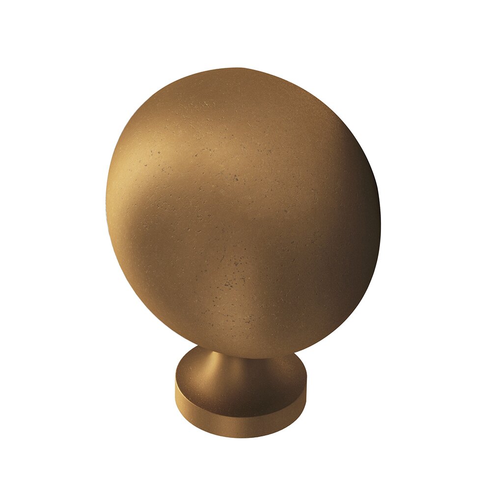 1 1/2" Long Oval Knob in Distressed Statuary Bronze