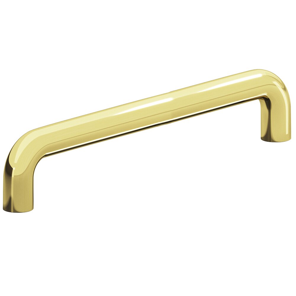 6" Centers Thru Bolt Pull in Unlacquered Polished Brass