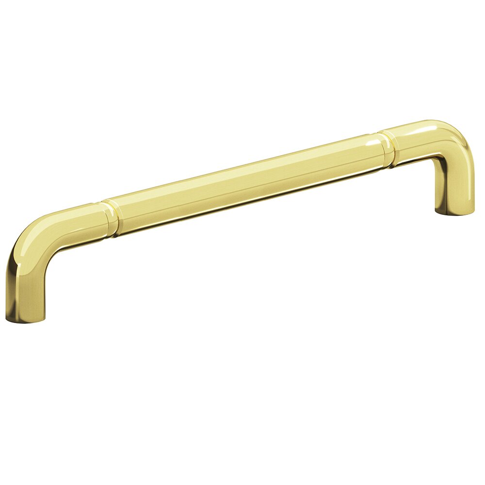 10" Centers Beaded Thru Bolt Pull in Unlacquered Polished Brass