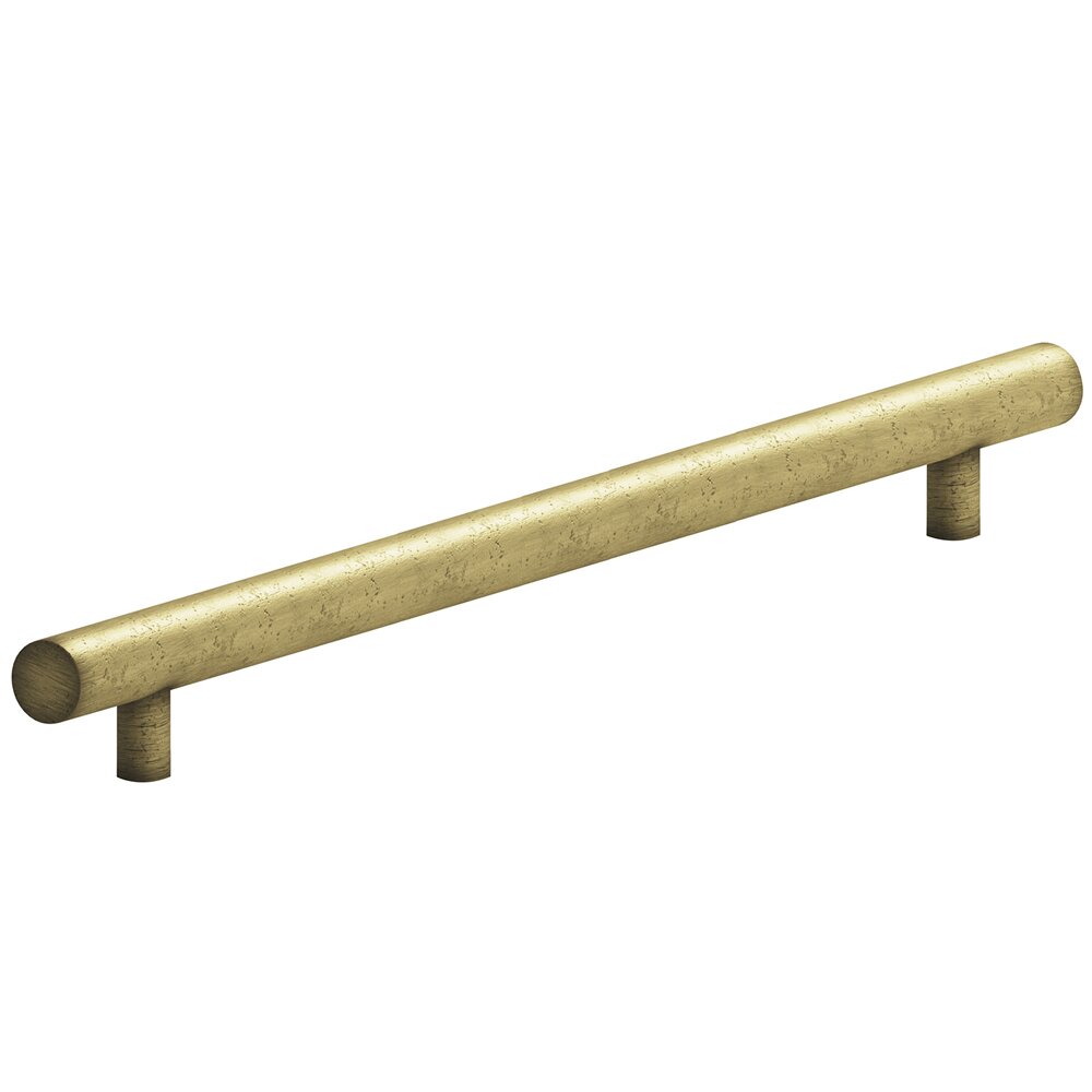 10" Centers Appliance Pull with Bullnose Ends in Distressed Antique Brass