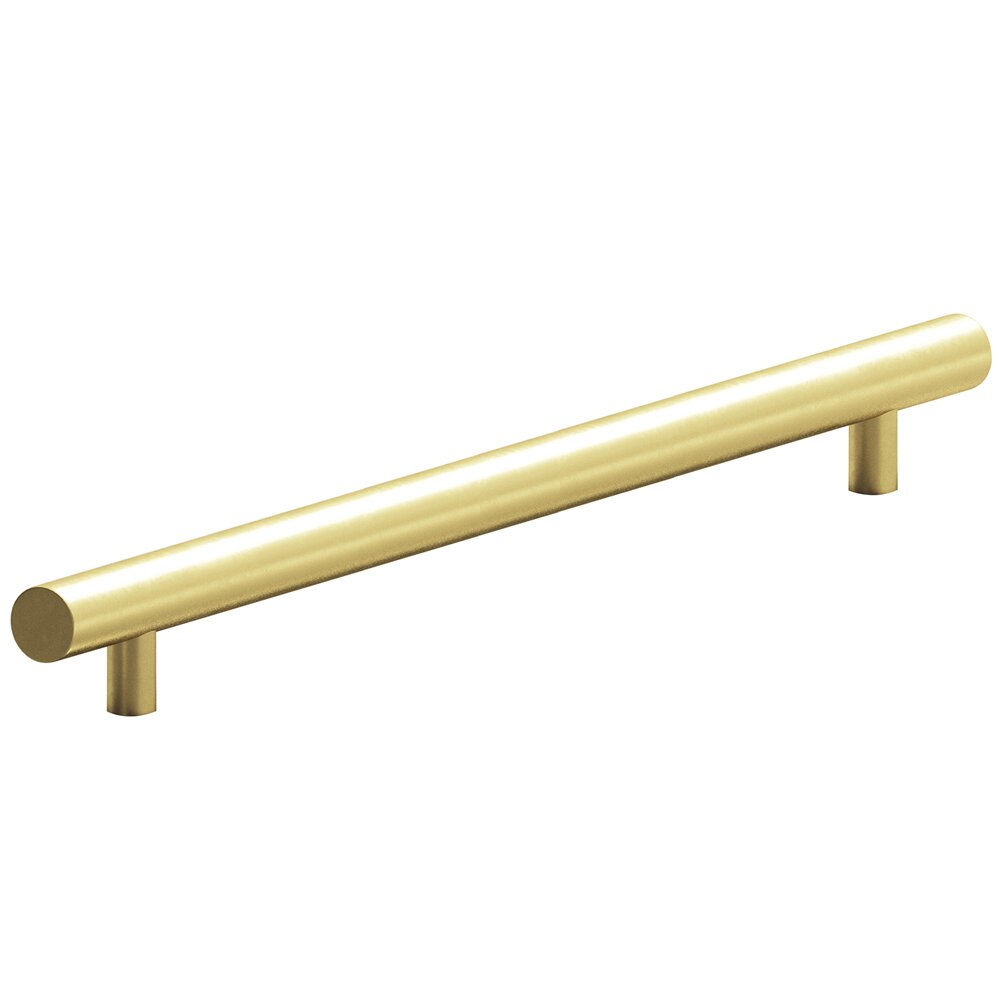 10" Centers Appliance Pull with Bullnose Ends in Matte Satin Brass