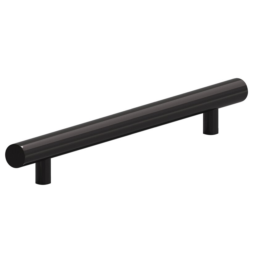 8" Centers Appliance Pull with Bullnose Ends in Satin Black