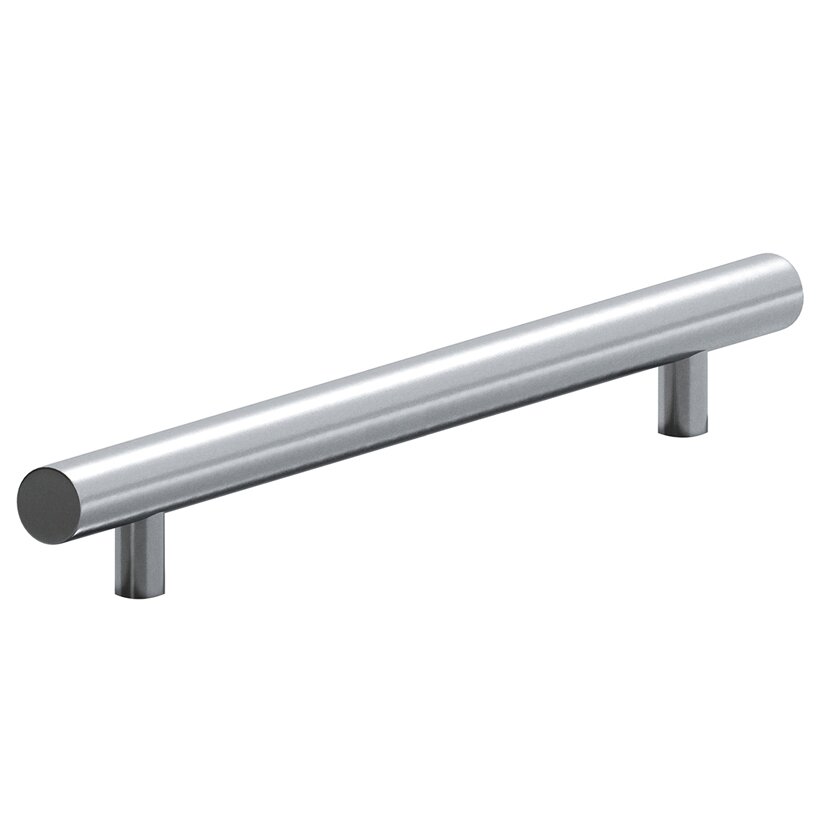 8" Centers Appliance Pull with Bullnose Ends in Satin Chrome