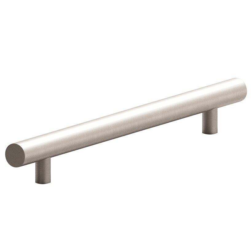 8" Centers Appliance Pull with Bullnose Ends in Matte Satin Nickel