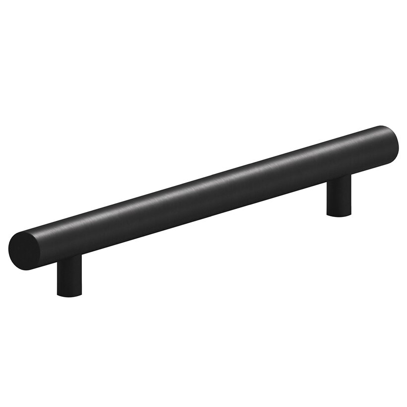 8" Centers Appliance Pull with Bullnose Ends in Matte Satin Black
