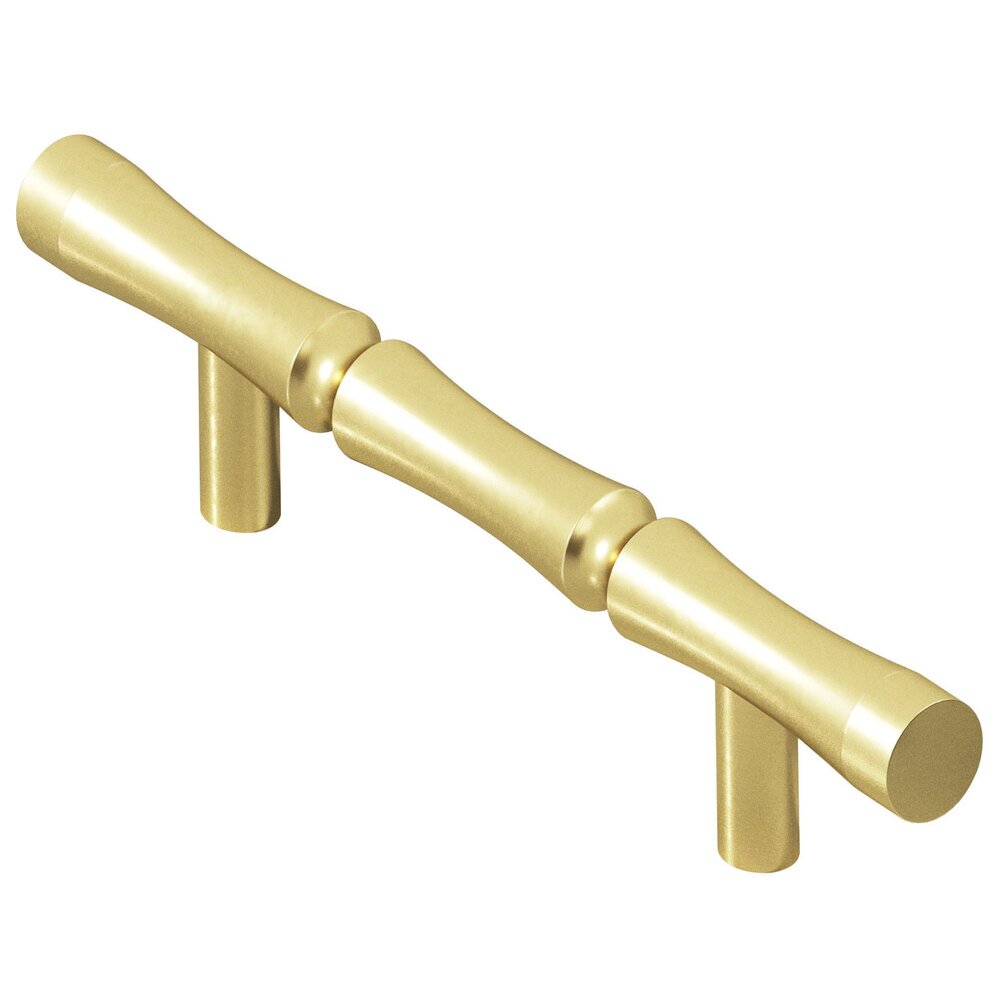 3" Centers Bamboo Pull in Matte Satin Brass