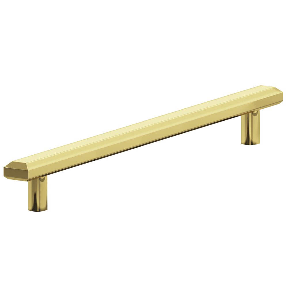 10" Centers Beveled Pull in Polished brass