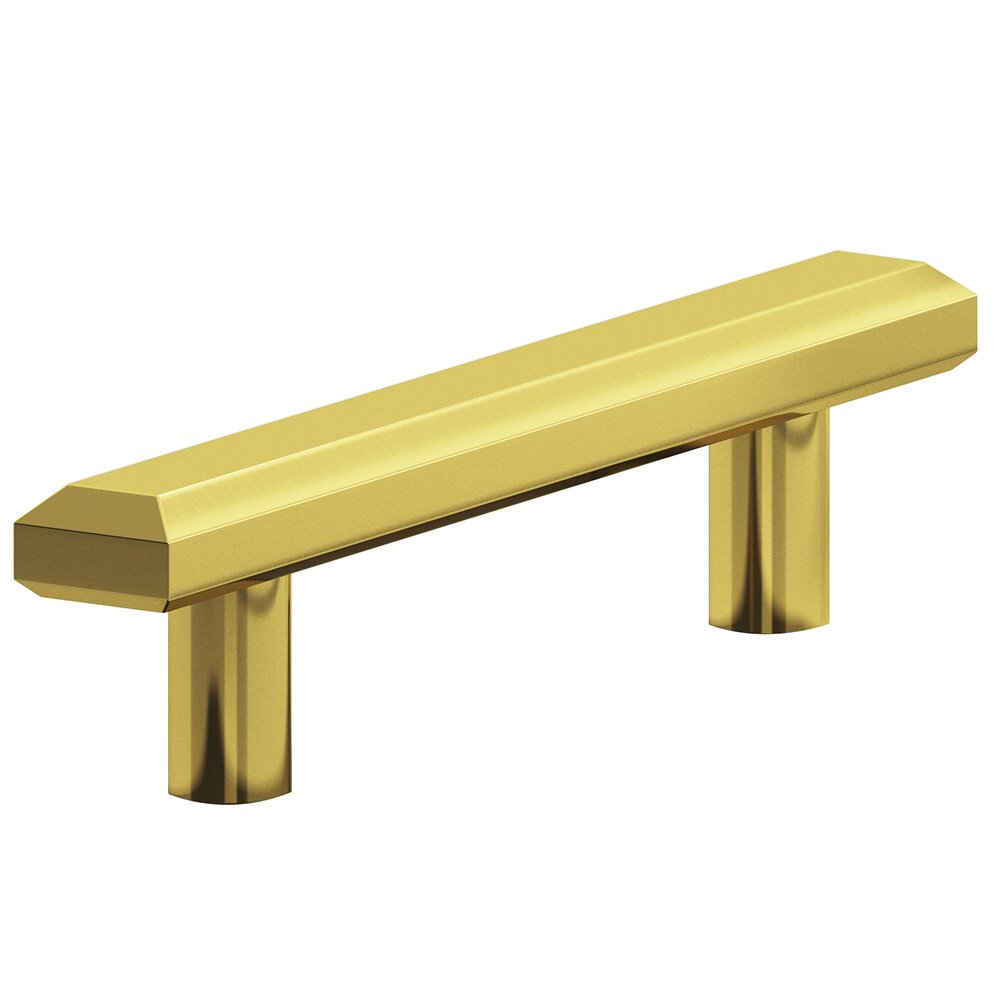 4" Centers Beveled Pull in French Gold