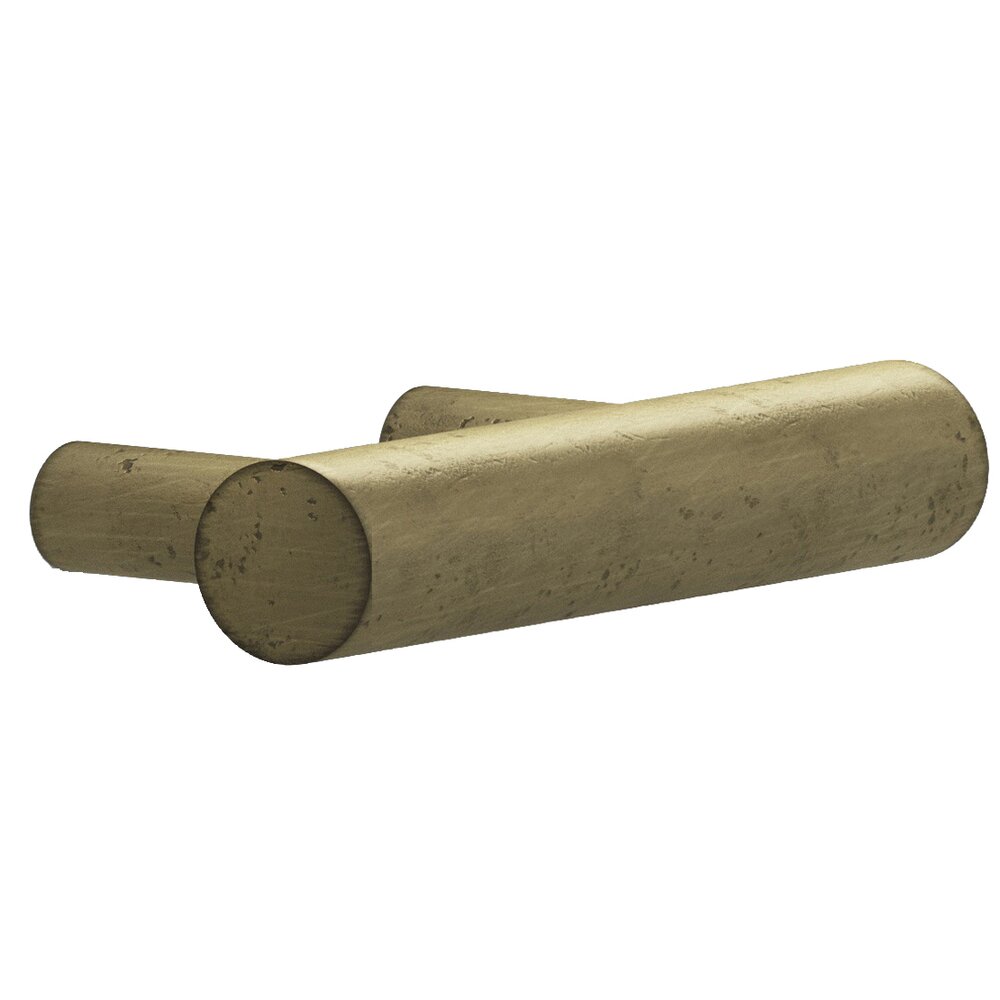 1 1/2" Centers European Bar Pull in Distressed Antique Brass