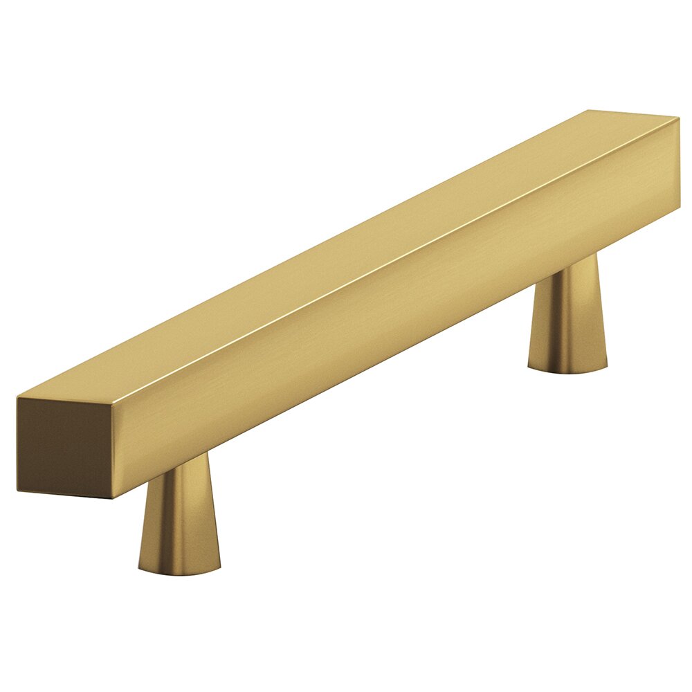 3" Centers Square Bar Pull in Satin Brass