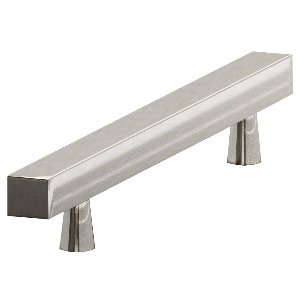 3 1/2" Centers Square Bar Pull in Nickel Stainless