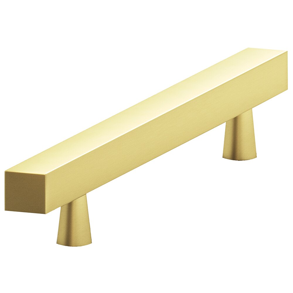 3 1/2" Centers Square Bar Pull in Matte Satin Brass