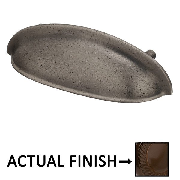 3" Centers Oval Cup Pull in Unlacquered Oil Rubbed Bronze