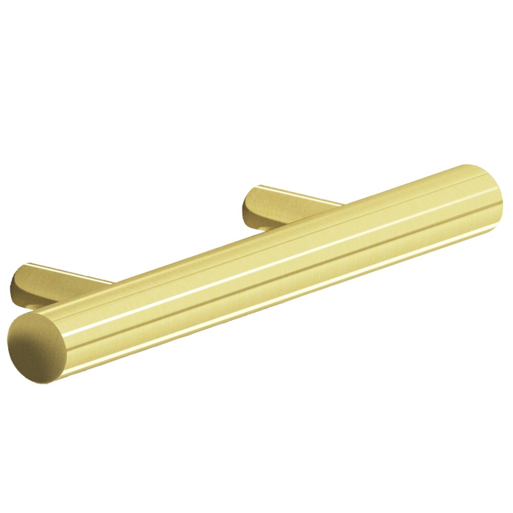 2 1/2" Centers Shank Pull in Polished Brass