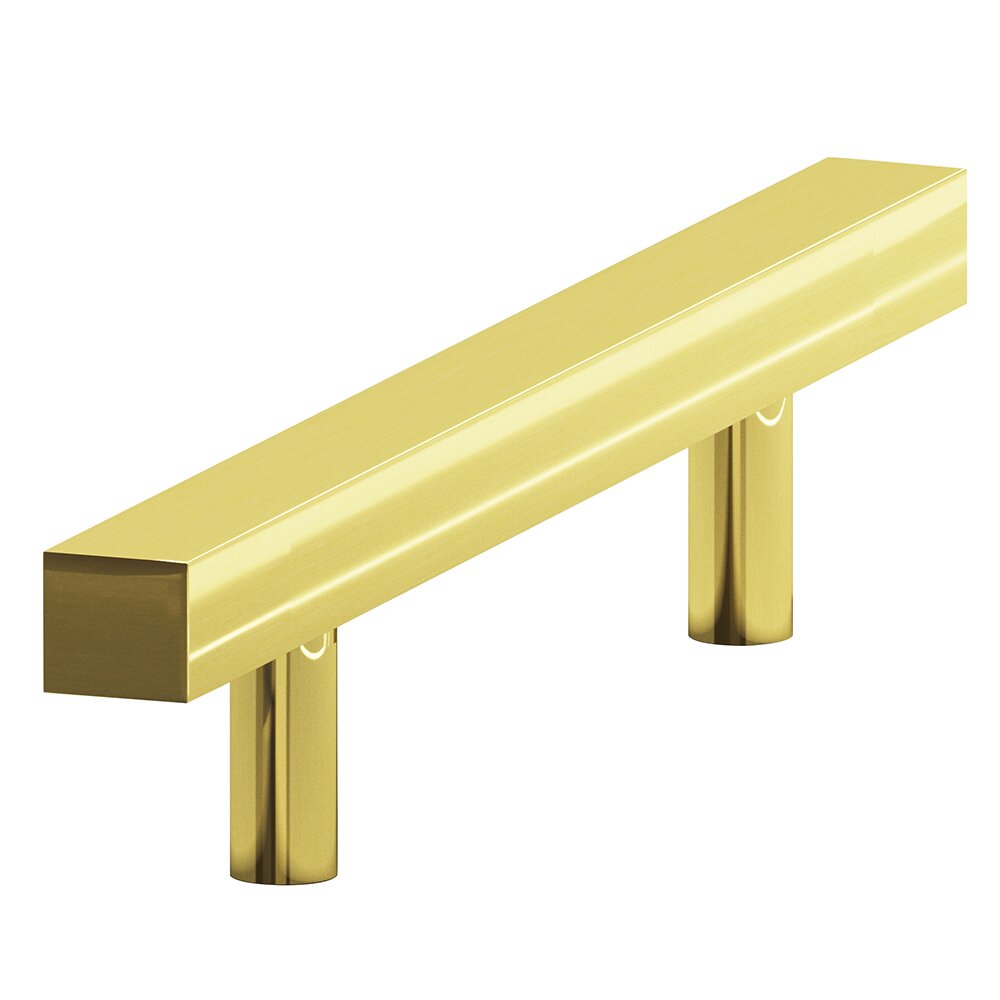 3" Centers Shank Pull in Polished Brass Unlacquered