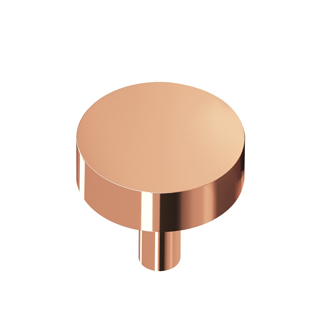1" Diameter Round Knob/Shank In Polished Copper