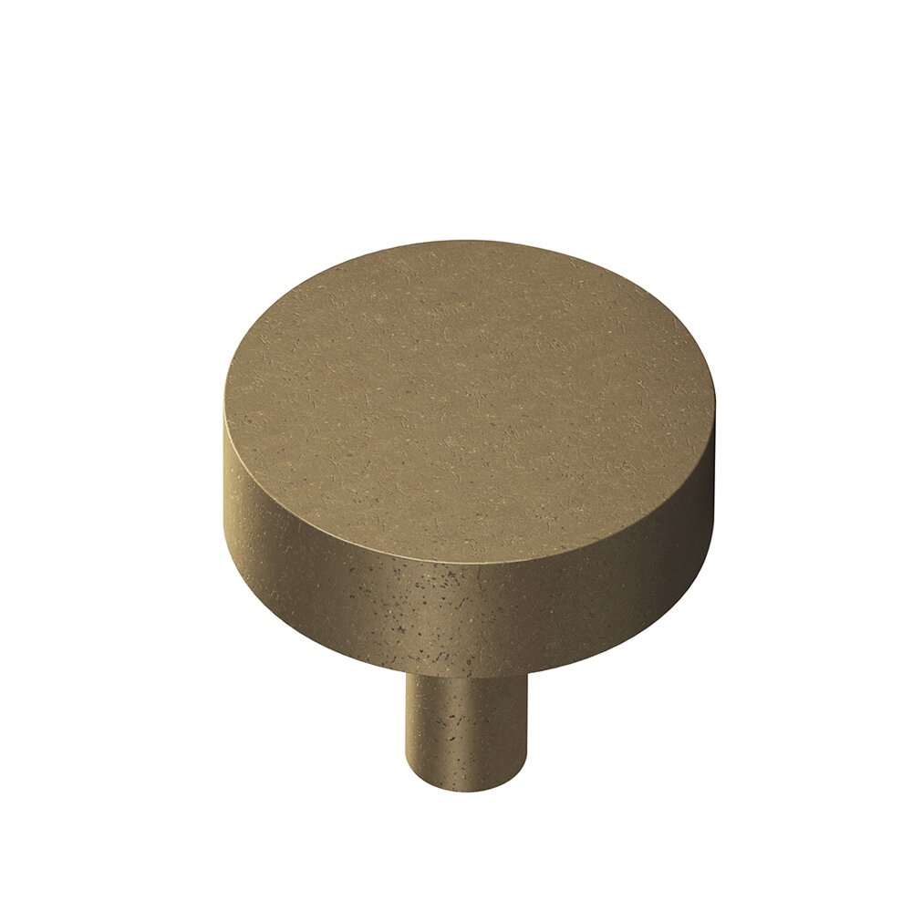 1" Diameter Round Knob/Shank In Distressed Oil Rubbed Bronze