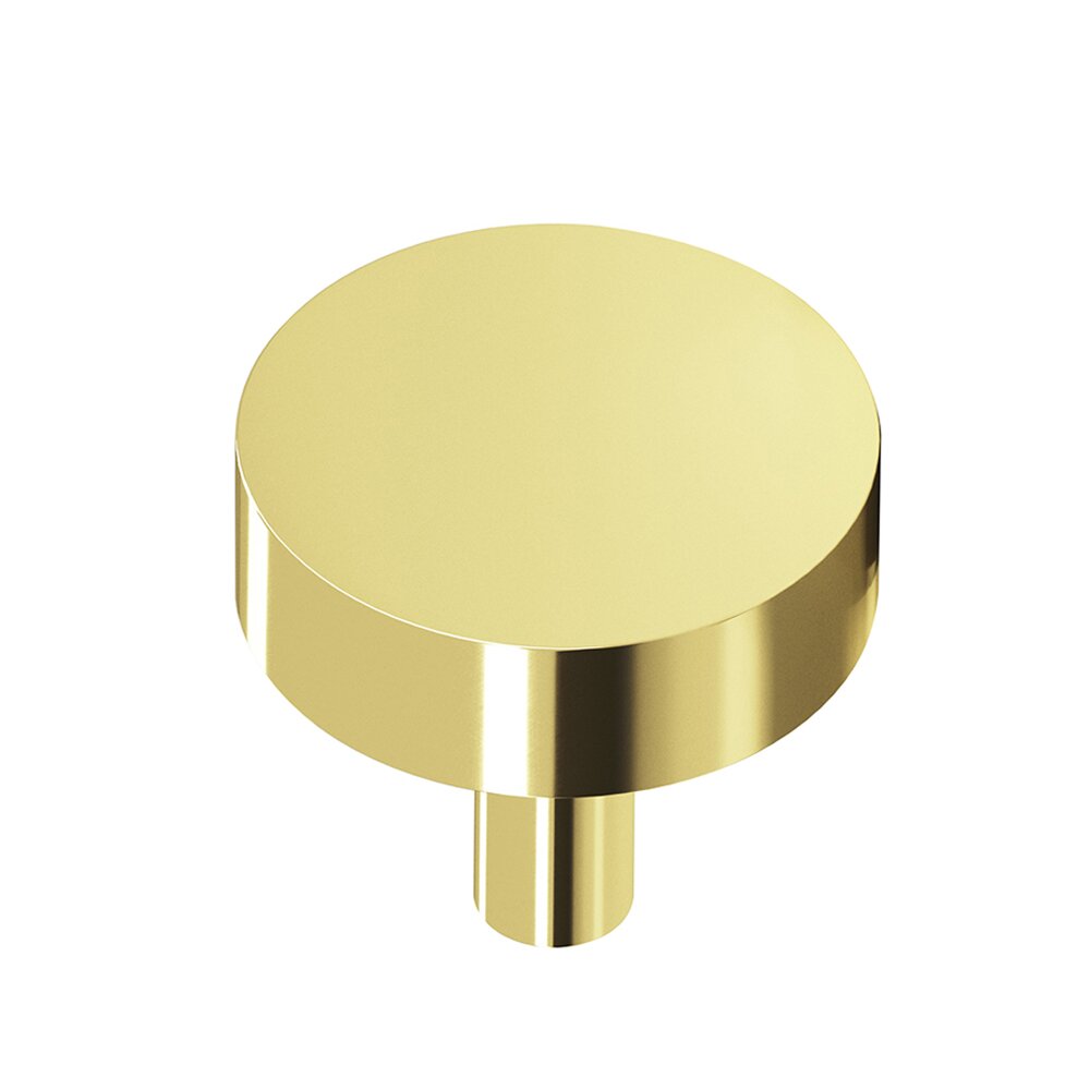 1 1/4" Diameter Round Knob/Shank In Polished Brass