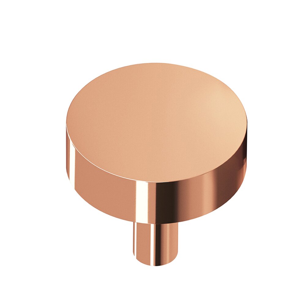 1 1/4" Diameter Round Knob/Shank In Polished Copper
