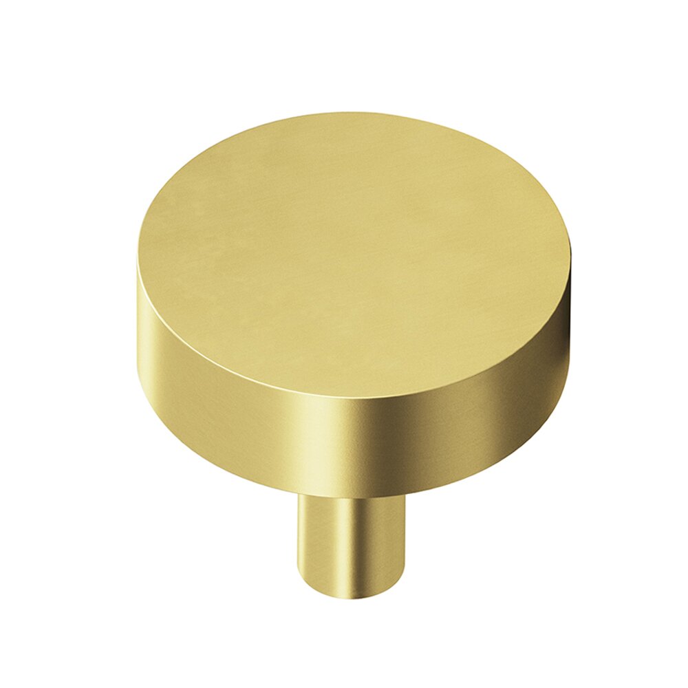 1 1/2" Diameter Round Knob in Matte Satin Brass