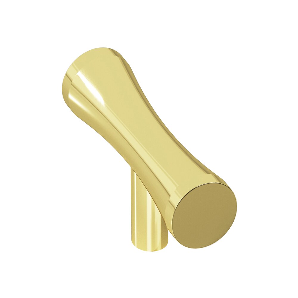 2" Long Knob In Polished Brass