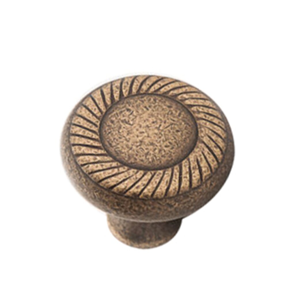 1 1/4" Rope Knob In Distressed Antique Brass