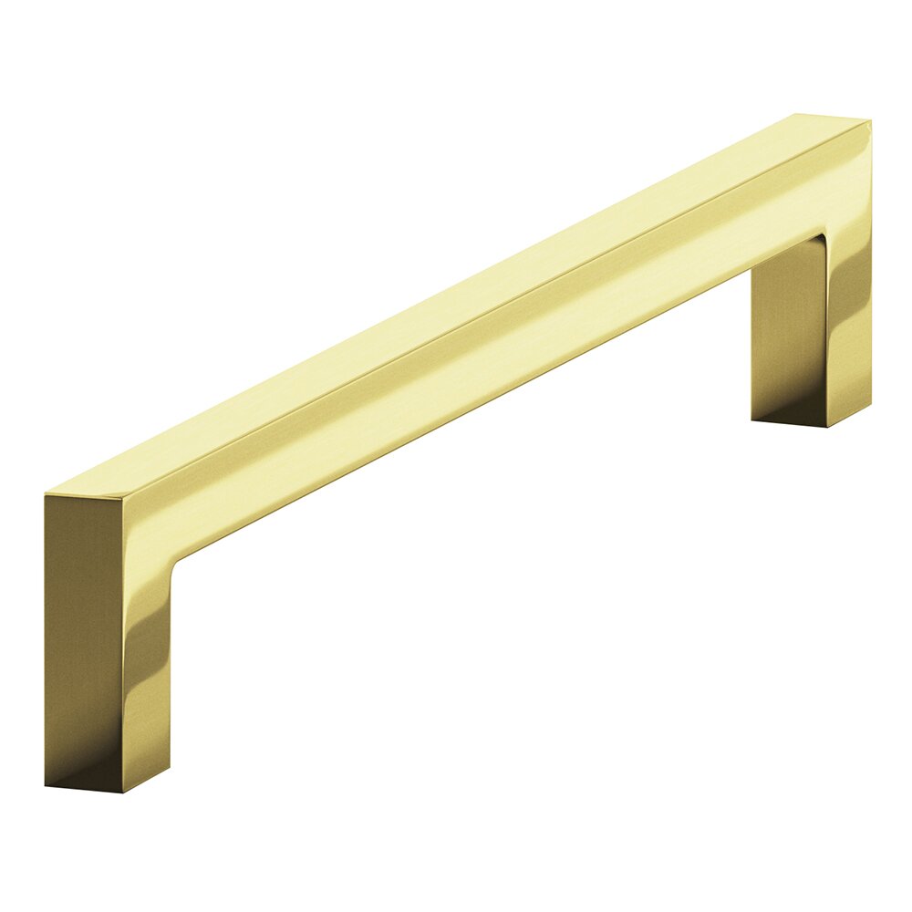 6" Centers Slim Euro Pull in Polished Brass Unlacquered