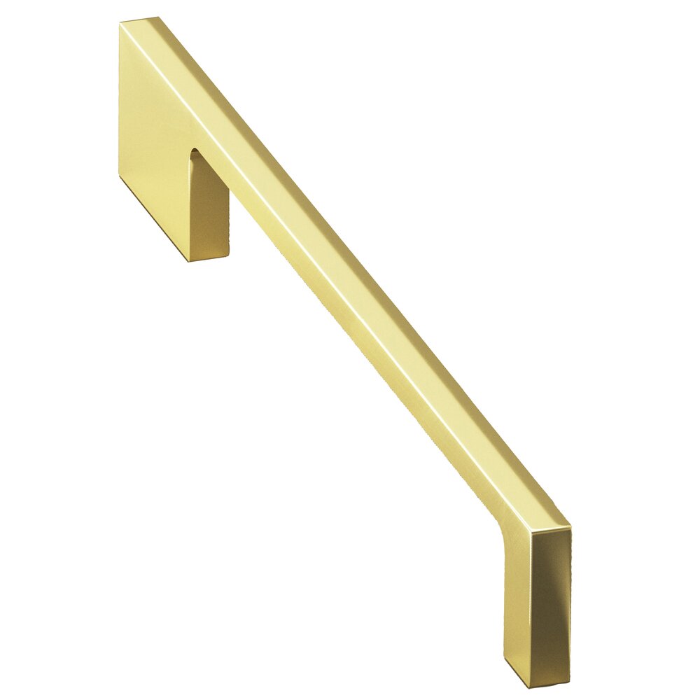 6" Centers Slim Unequal Euro Pull in Polished brass