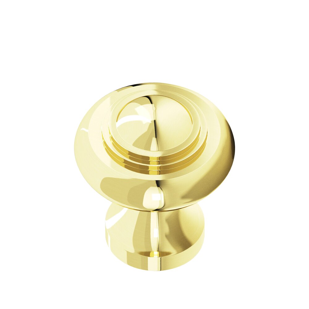 1 3/16" Knob In Polished Brass Unlacquered