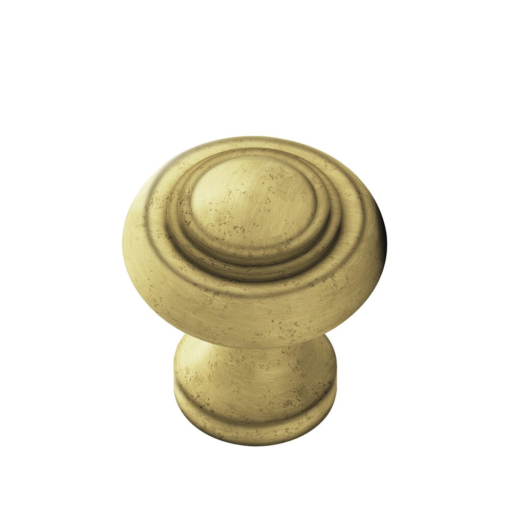 1 3/16" Diameter Small Button Knob in Distressed Antique Brass