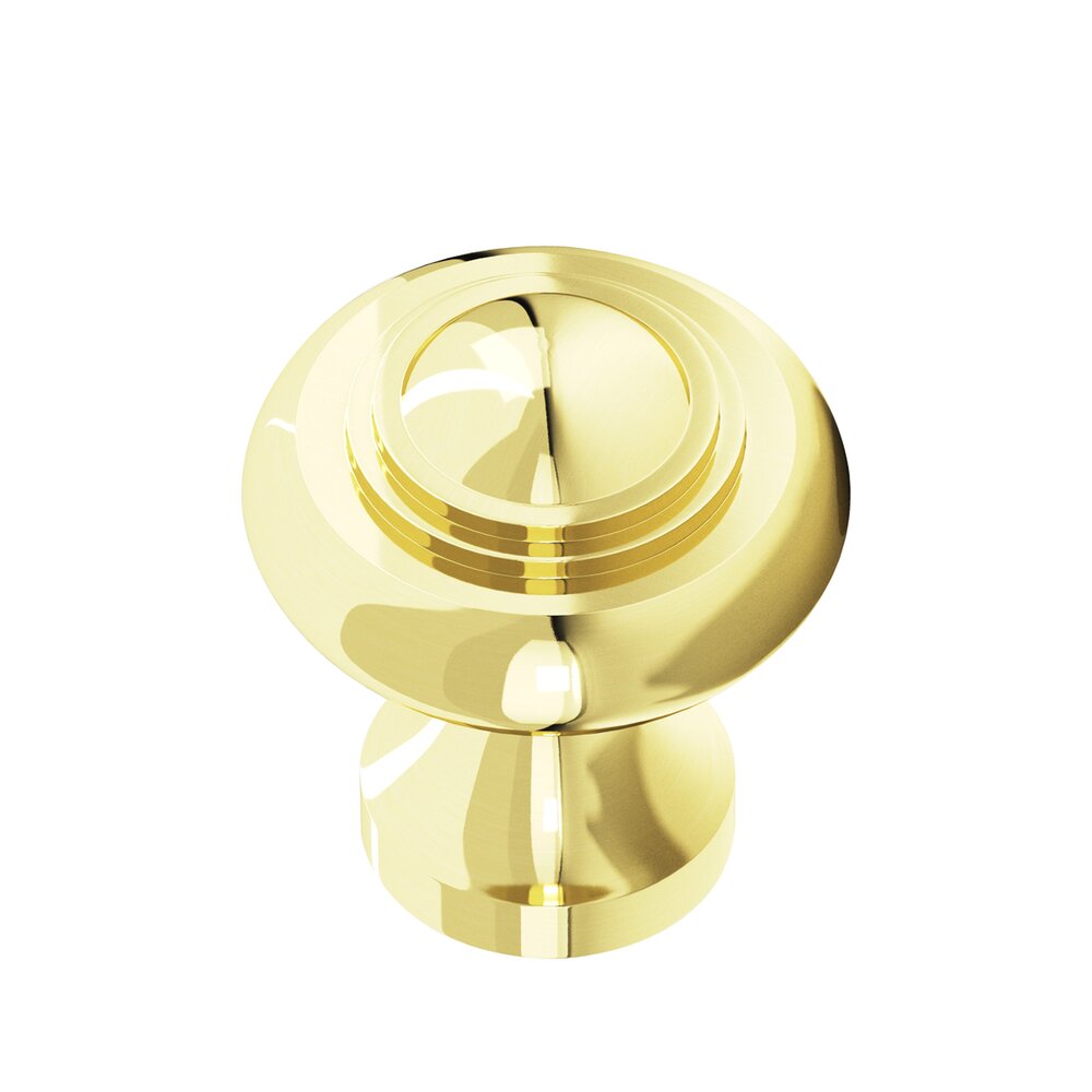 1 3/8" Knob In Polished Brass Unlacquered