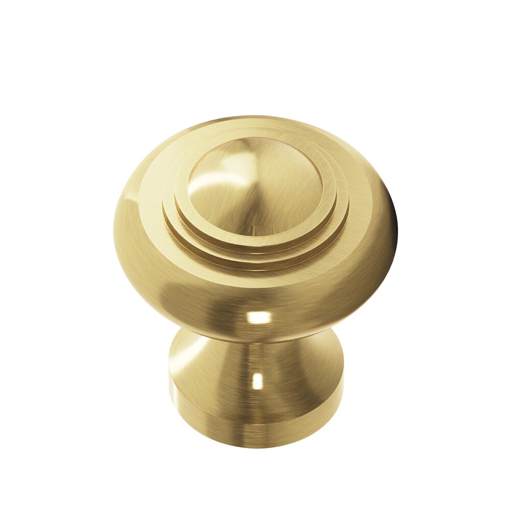 1 3/8" Diameter Medium Button Knob in Antique Brass