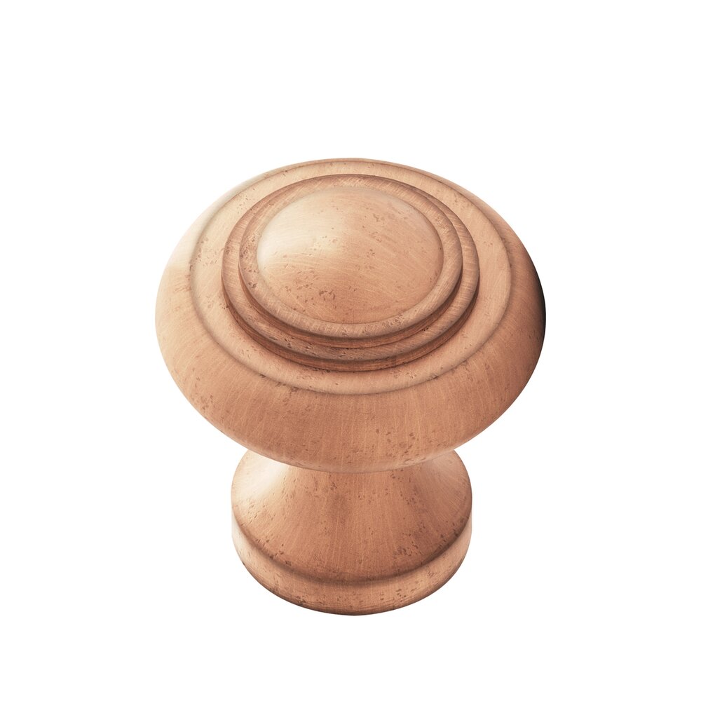 1 3/8" Diameter Medium Button Knob in Distressed Antique Copper