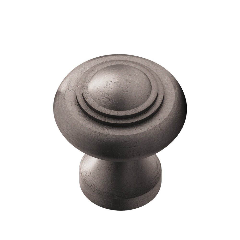 1 3/8" Diameter Medium Button Knob in Distressed Pewter