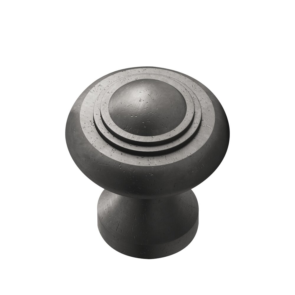 1 3/8" Diameter Medium Button Knob in Distressed Black