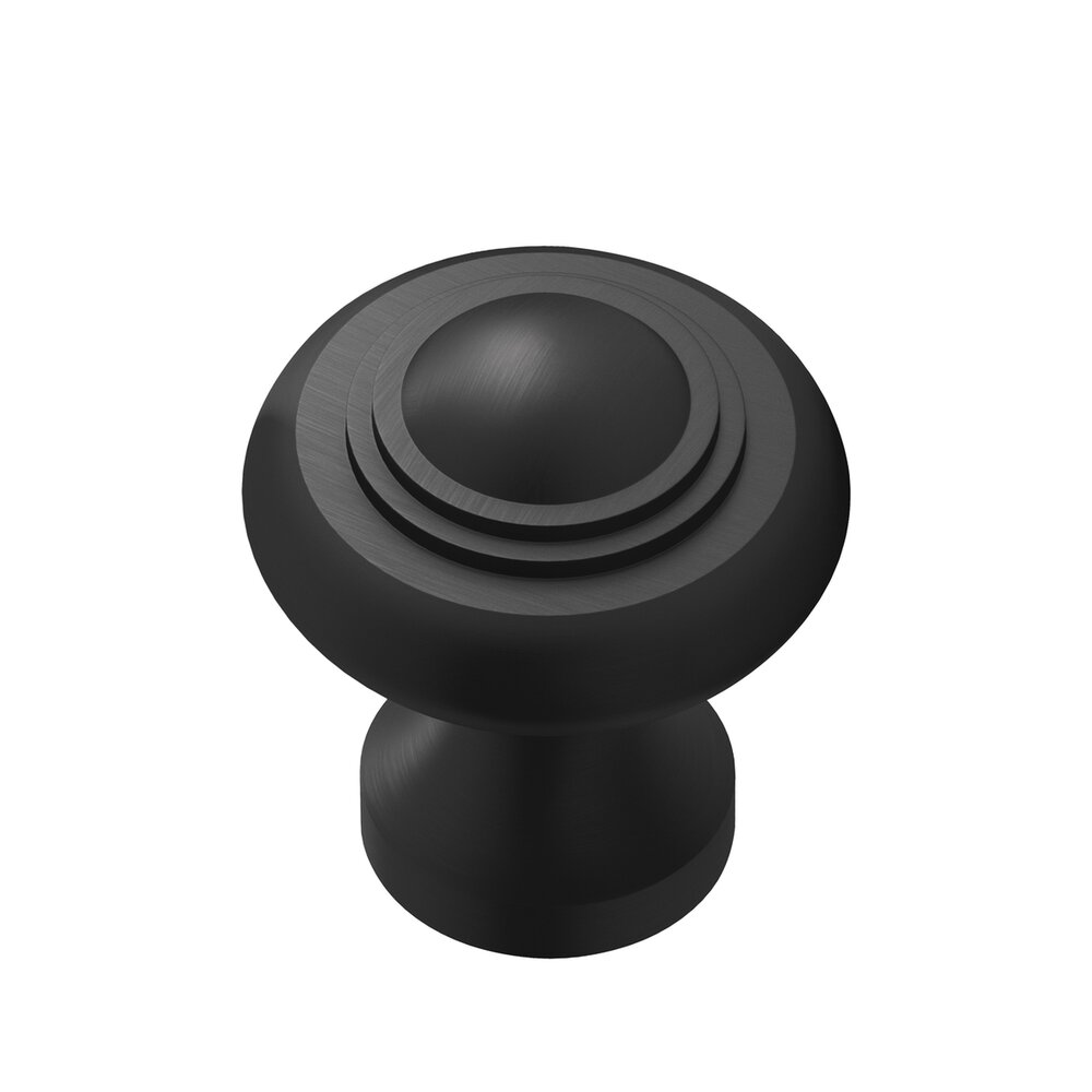 1 3/8" Diameter Medium Button Knob in Matte Satin Black