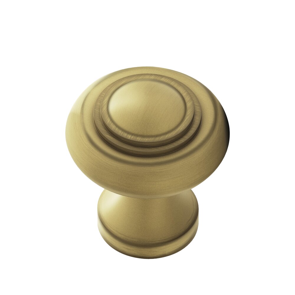 1 3/8" Diameter Medium Button Knob in Matte Antique Brass