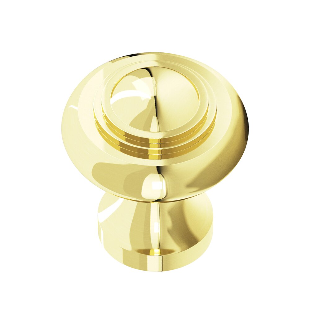 1 1/2" Knob In Polished Brass Unlacquered