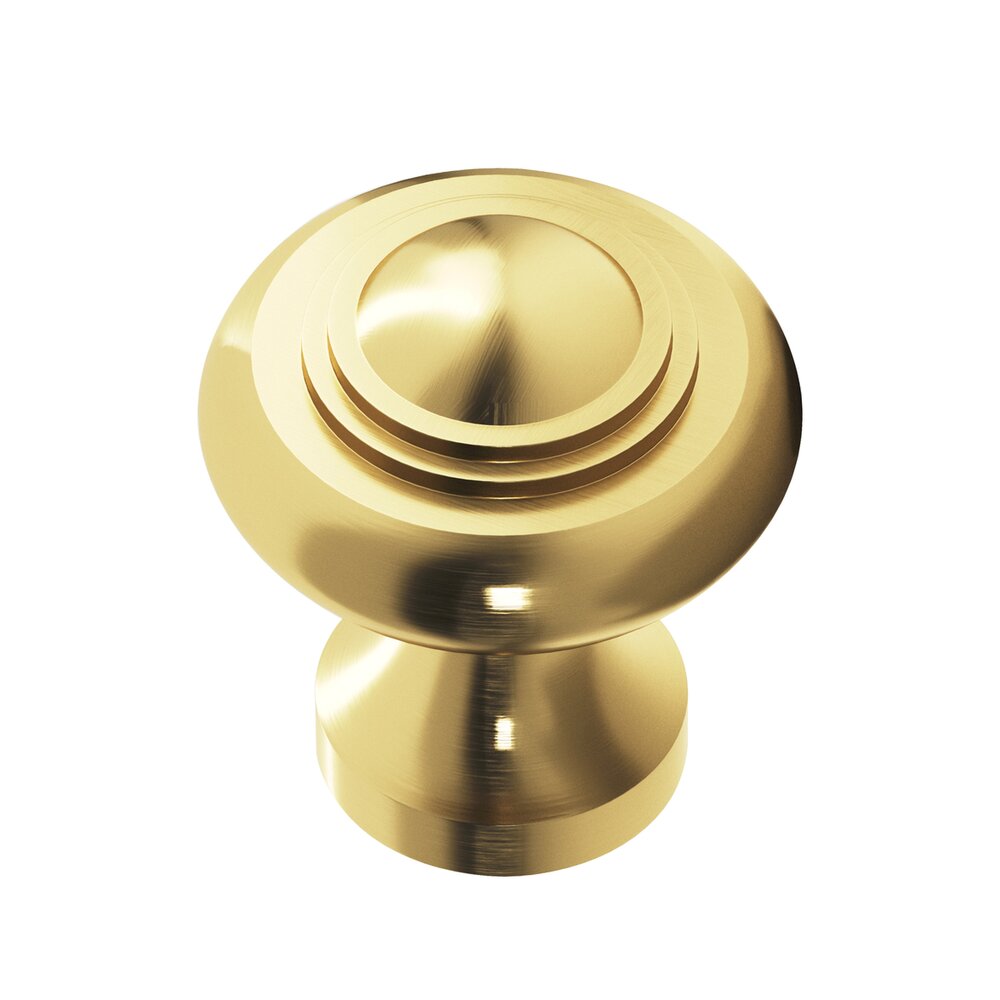 1 1/2" Diameter Large Button Knob in Satin Brass