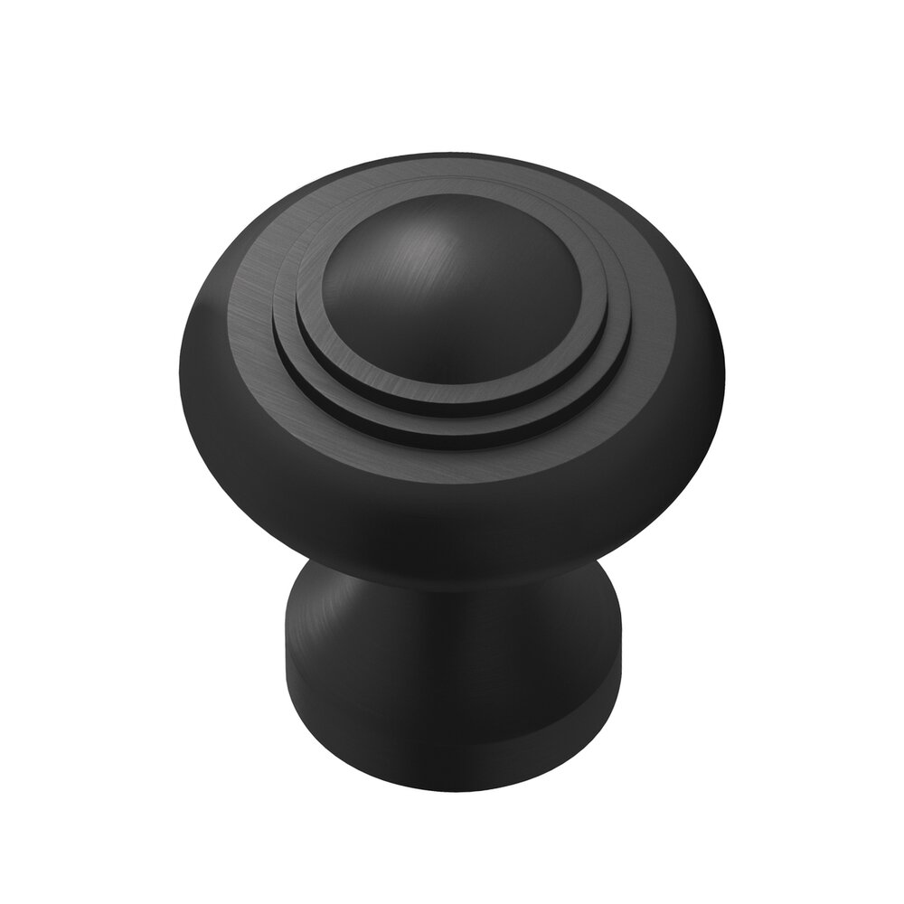 1 1/2" Diameter Large Button Knob in Matte Satin Black